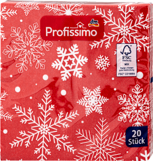 Troslojne salvete - motiv: pahulje, 33x33cm Profissimo