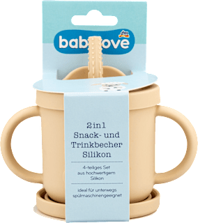 Snack- und Trinkbecher Silikon 2in1 sortiert babylove