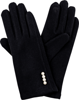 Handschuhe mit Perlen schwarz (1 Paar) keine Marke