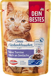 Hrană umedă pentru pisici cu aromă de pește Dein Bestes
