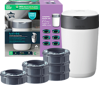 Windeleimer Twist & Click Sangenic + 6 Nachfüllkassetten weiß Tommee Tippee