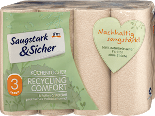 Küchenrolle Halbblatt Recycling 3-lagig Saugstark&Sicher