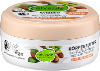 Testápoló vaj bio makadámdióval és bio karitévajjal, nagyon száraz bőrre alverde NATURKOSMETIK