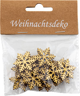 Weihnachtsdeko Holzstreu in Schneeflockenoptik KUWOPA