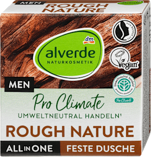 Trdo milo za tuširanje za moške ROUGH NATURE Pro Climate alverde NATURKOSMETIK MEN