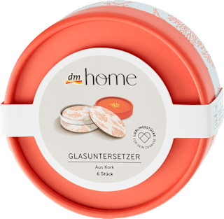 Glasuntersetzer aus Kork "Koralle" (10 cm), 6 St