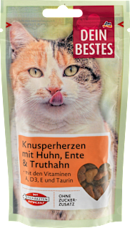 Katzenleckerli, Knusperherzen mit Huhn, Ente & Truthahn Dein Bestes