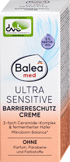 Ultra szenzitív nyugtató és hidratáló védőkrém igénybevett és érzékeny bőrre Balea med