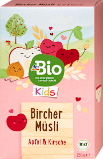 Kindermüsli Bircher mit Kirschen dmBio