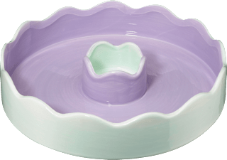 Servierschale aus Keramik, gewellt, mint/flieder (28 cm), 1 St