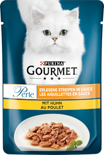 Nassfutter Katze mit Huhn, Perle - erlesene Streifen in Sauce Purina Gourmet