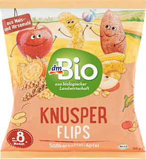 Babysnack Knusper-Flips Süßkartoffel-Apfel, ab dem 8. Monat dmBio
