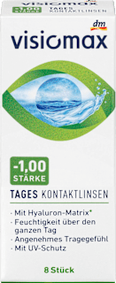 Soczewki kontaktowe jednodniowe, moc: -1,00 VISIOMAX