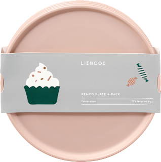 Teller aus recyceltem PET-Material "Celebration", pale/tuscany (20x1 cm), 4 St