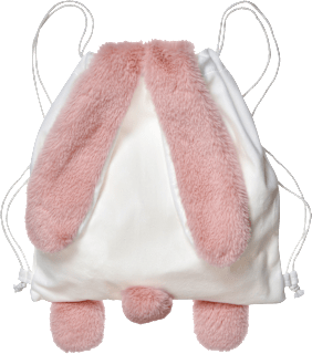 Stoffrucksack mit Hasenohren, Puschel & Pfötchen, weiß-rosa BRAUNS-HEITMANN