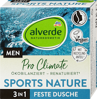 Tuhé sprchovacie mydlo Pro Climate Sports Nature alverde MEN