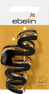 Haarklammer Wellenform schwarz Gold-Optik ebelin