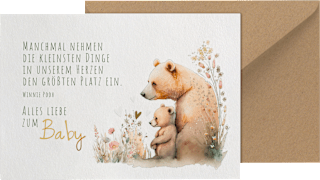 Grußkarte Geburt Baby Bär CACTUS