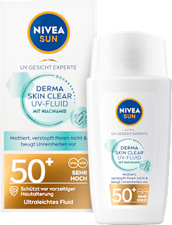 Sonnenfluid Gesicht derma skin clear UV Fluid mit Niacinamid, LSF 50+  NIVEA SUN