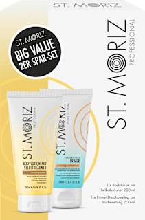 Bräunungsset Duschpeeling & Selbstbräuner Bodylotion 2tlg. St. Moriz