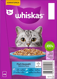 Nassfutter Katze Fischauswahl in Gelee, Multipack (24x85 g) Whiskas