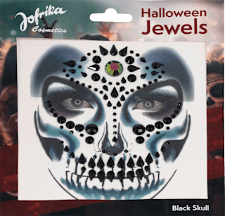 Gesichtssteine Halloween Jewels Black Skull Jofrika