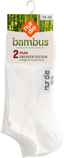 Bambus Sneaker Socken weiß, Gr. 39-42 (2 Paar) nur die
