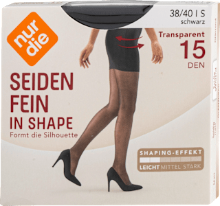 Seidenfein in Shape Strumpfhose schwarz 15 DEN, Gr. 38/40 nur die