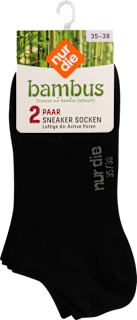 Bambus Sneaker Socken schwarz, Gr. 35-38 (2 Paar) nur die