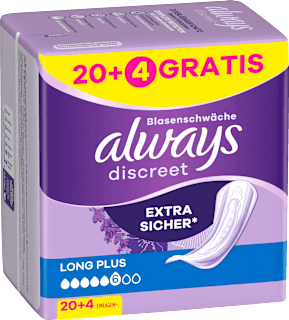 discreet Einlagen Inkontinenz Long Plus always