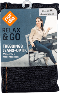 Relax & Go Treggings Jeans-Look schwarz, Gr. 40/44 nur die