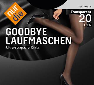 Goodbye Laufmaschen Strumpfhose schwarz 20 DEN, Gr. 44/48 nur die
