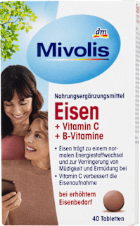 Vas + C-vitamin + B-vitaminok étrend-kiegészítő tabletta Mivolis