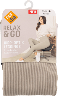 Relax & Go Ripp-Optik Leggings Gr. 44/46 taupe nur die