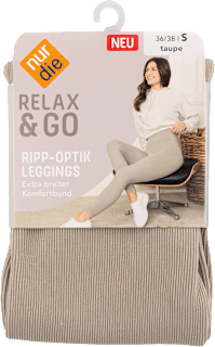 Relax & Go Ripp-Optik Leggings Gr. 36/38 taupe nur die