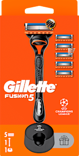 Fusion borotva készülék 5db betéttel + állvánnyal Gillette