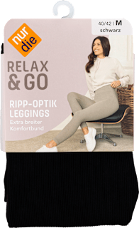 Leggings Ripp-Optik schwarz, Gr. 40/42 nur die