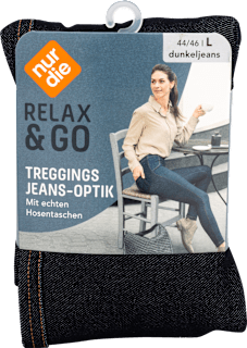 Relax & Go Treggings Jeans-Optik dunkeljeans, Gr. 44/46 nur die