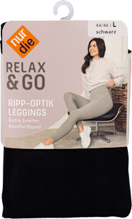 Leggings Ripp-Optik schwarz, Gr. L nur die