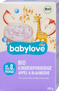 Био каша Ябълка и боровинка, 8+ месеца babylove