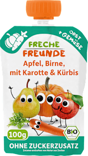Quetschie Apfel, Birne, Karotte & Kürbis ab 6 Monaten Freche Freunde