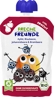 Quetschie Apfel, Blaubeere, Johannisbeere & Brombeere ab 6 Monaten Freche Freunde