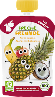 Quetschie Apfel, Banane, Ananas & Kokosnuss ab 6 Monaten Freche Freunde