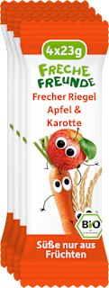 Fruchtriegel mit Getreide Apfel Karotte ab 1 Jahr, (4x23 g) Freche Freunde