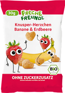 Kindersnack Knusper-Herzchen Banane & Erdbeere Freche Freunde
