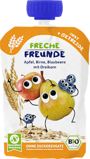 Quetschie Apfel, Birne, Blaubeere mit Dreikorn ab 6 Monaten  Freche Freunde