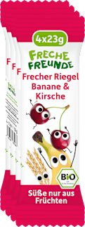 Fruchtriegel Banane & Kirsche, ab 1 Jahr (4x23 g) Freche Freunde