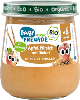 Frucht und Getreide Apfel, Pfirsich mit Dinkel ab dem 6.Monat, 120 g