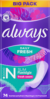 Slipeinlagen Daily Fresh Slim Flexistyle mit Frischeduft, Big Pack always