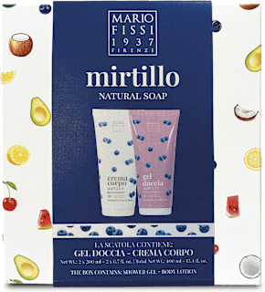 Set regalo gel doccia e crema corpo al mirtillo MARIO FISSI 1937 FIRENZE